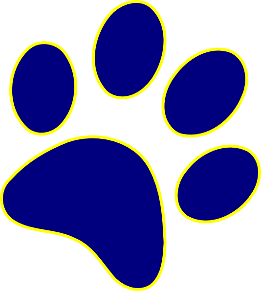 Blueand Yellow Paw Print PNG image