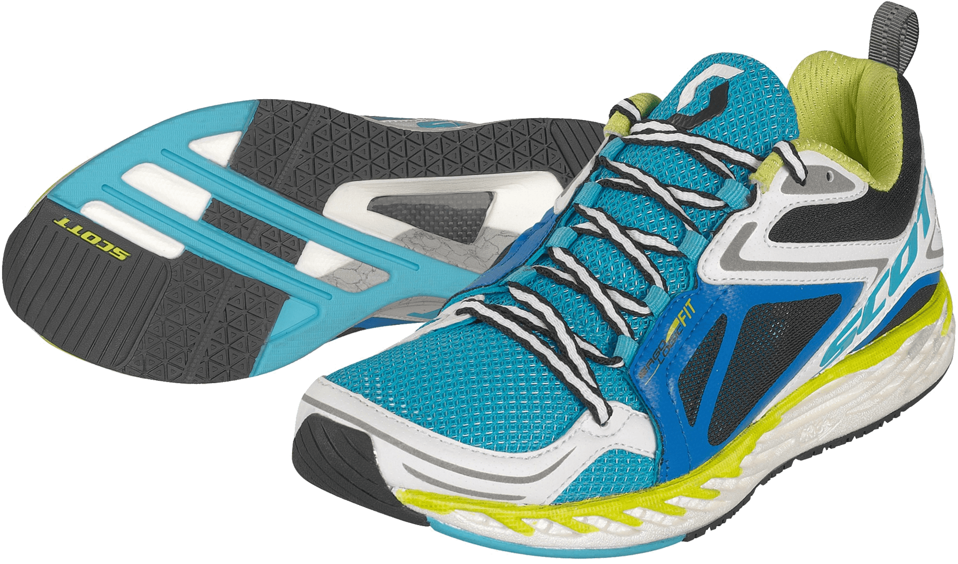 Blueand Yellow Running Shoe PNG image