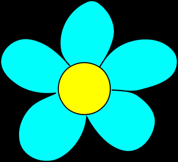 Blueand Yellow Simple Flower Illustration PNG image