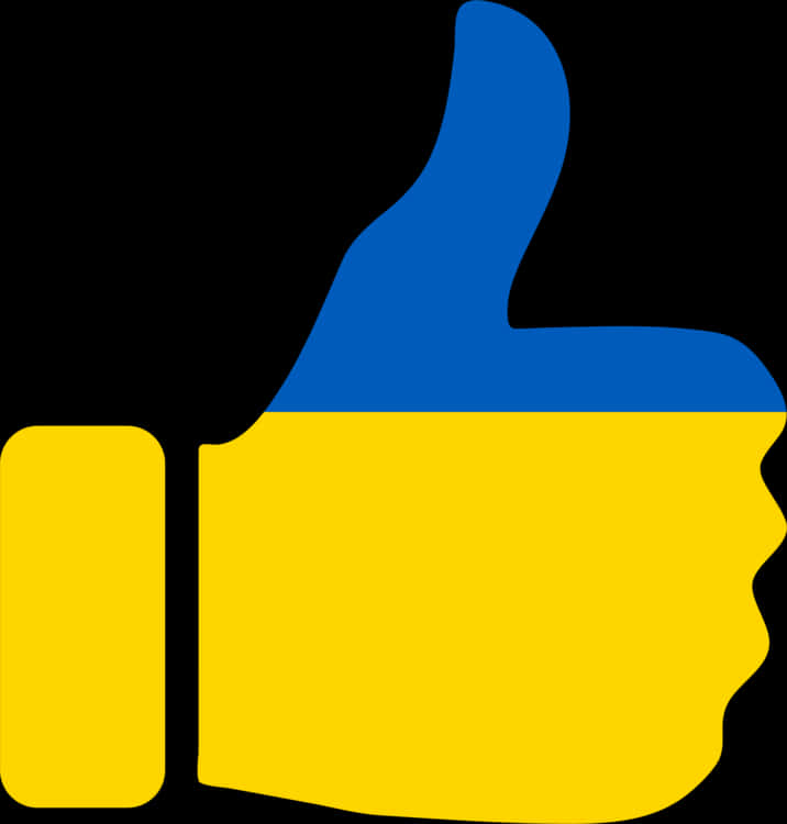 Blueand Yellow Thumbs Up Graphic PNG image