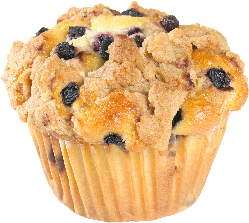Blueberry Crumb Muffin Top View PNG image