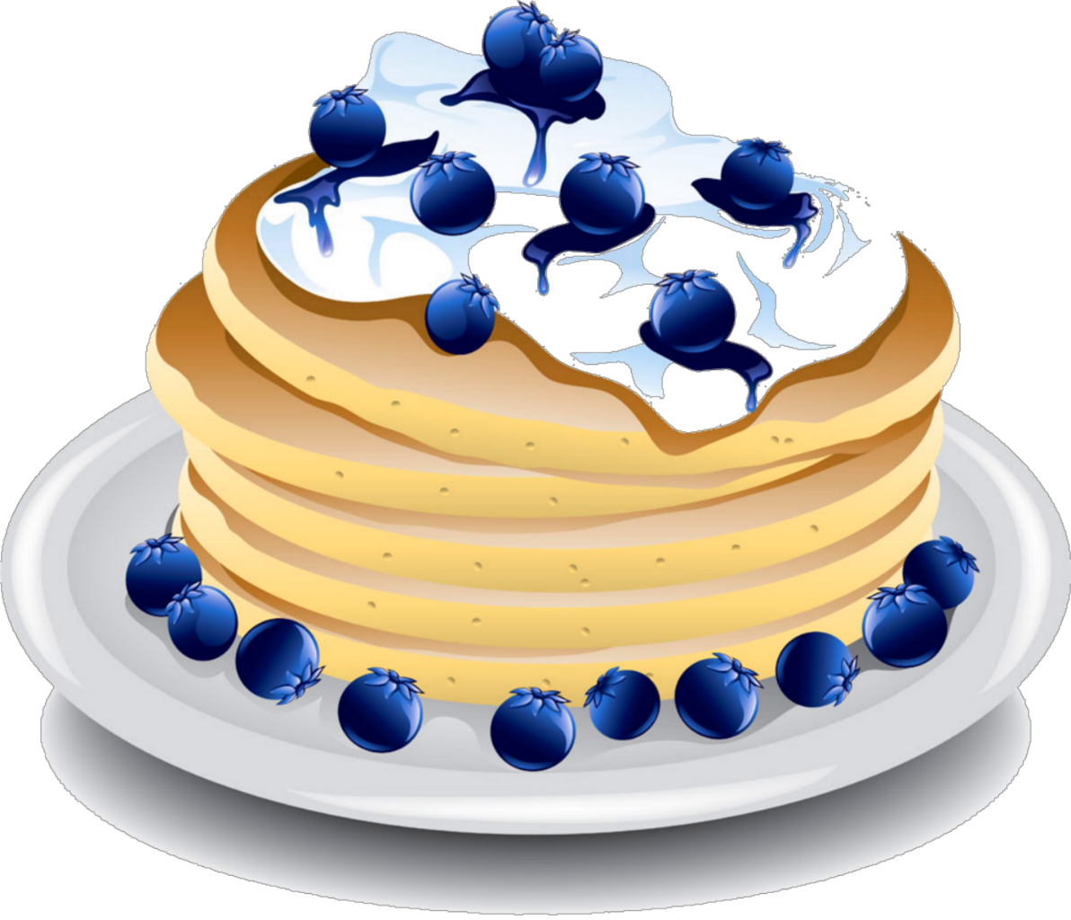 Blueberry Pancakes Illustration PNG image