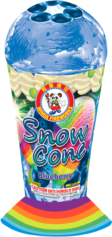 Blueberry Snow Cone Fireworks Packaging PNG image