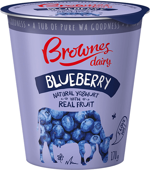 Blueberry Yoghurt Packaging Brownes Dairy PNG image