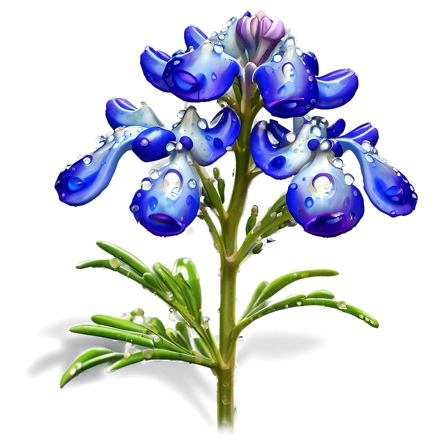 Bluebonnet With Dew Drops Png 20 PNG image