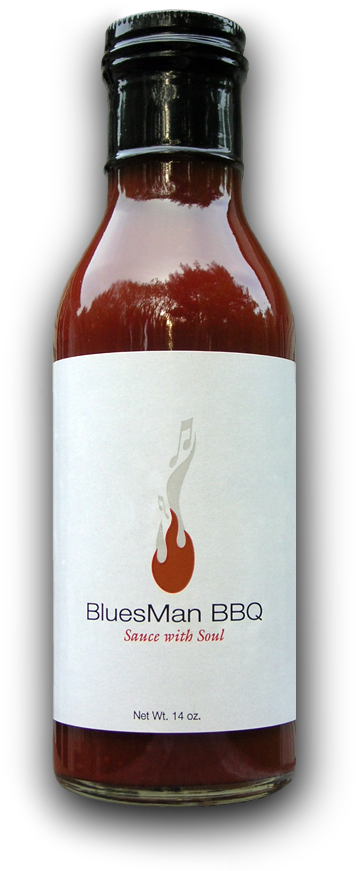 Blues Man B B Q Sauce Bottle PNG image