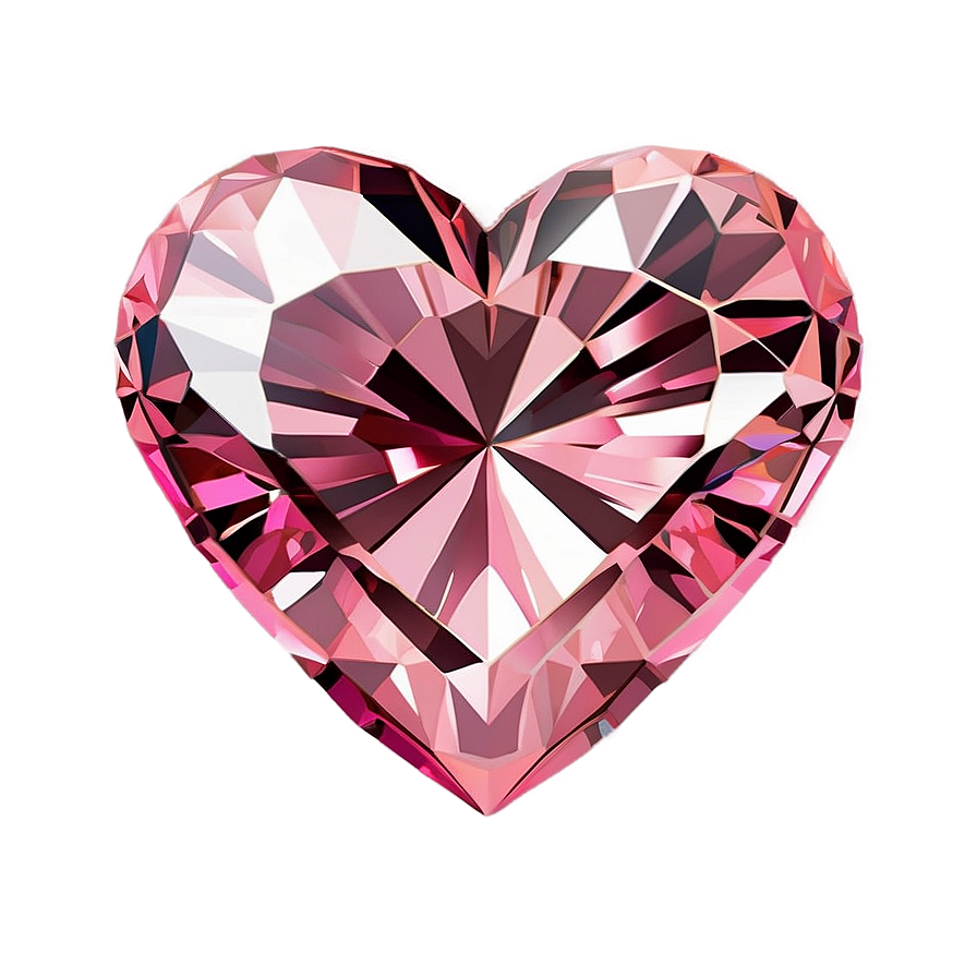 Blushing Pink Diamond Heart Png 06282024 PNG image