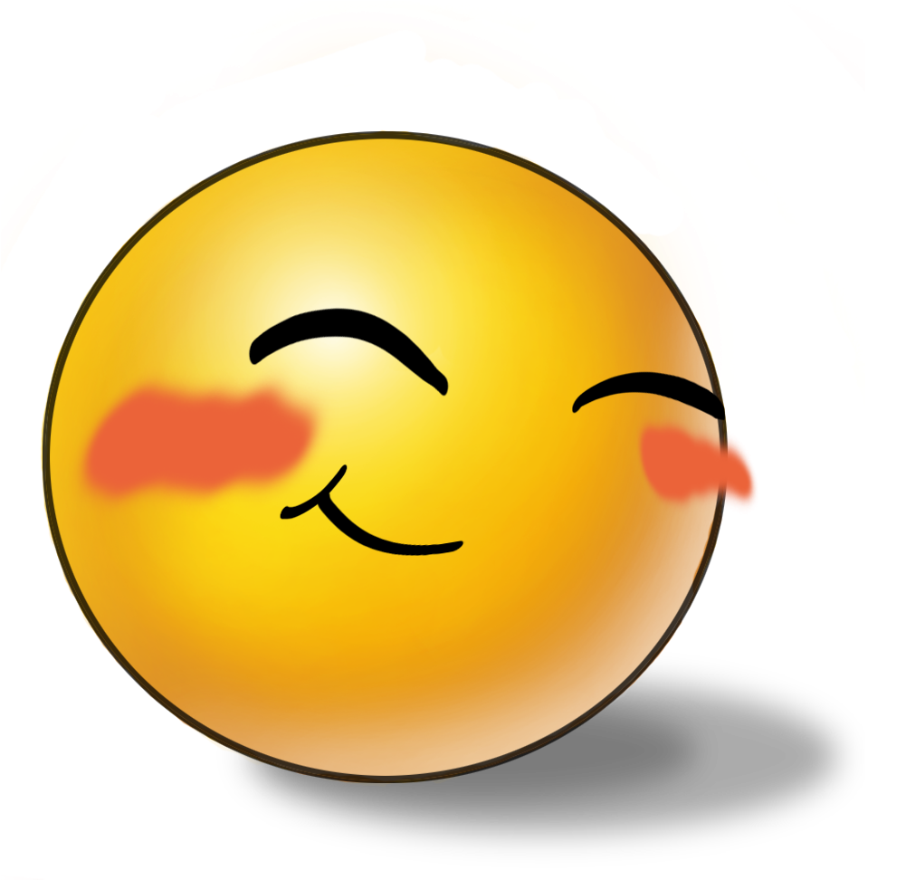 Blushing Smiling Emoji Illustration PNG image
