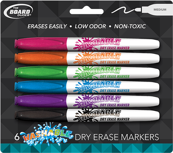 Board Dudes Washable Dry Erase Markers Pack PNG image