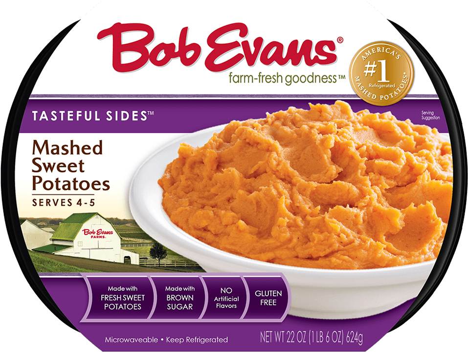 Bob Evans Mashed Sweet Potatoes Packaging PNG image