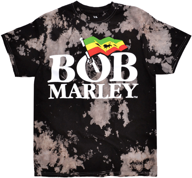 Bob Marley Black Tie Dye T Shirt PNG image