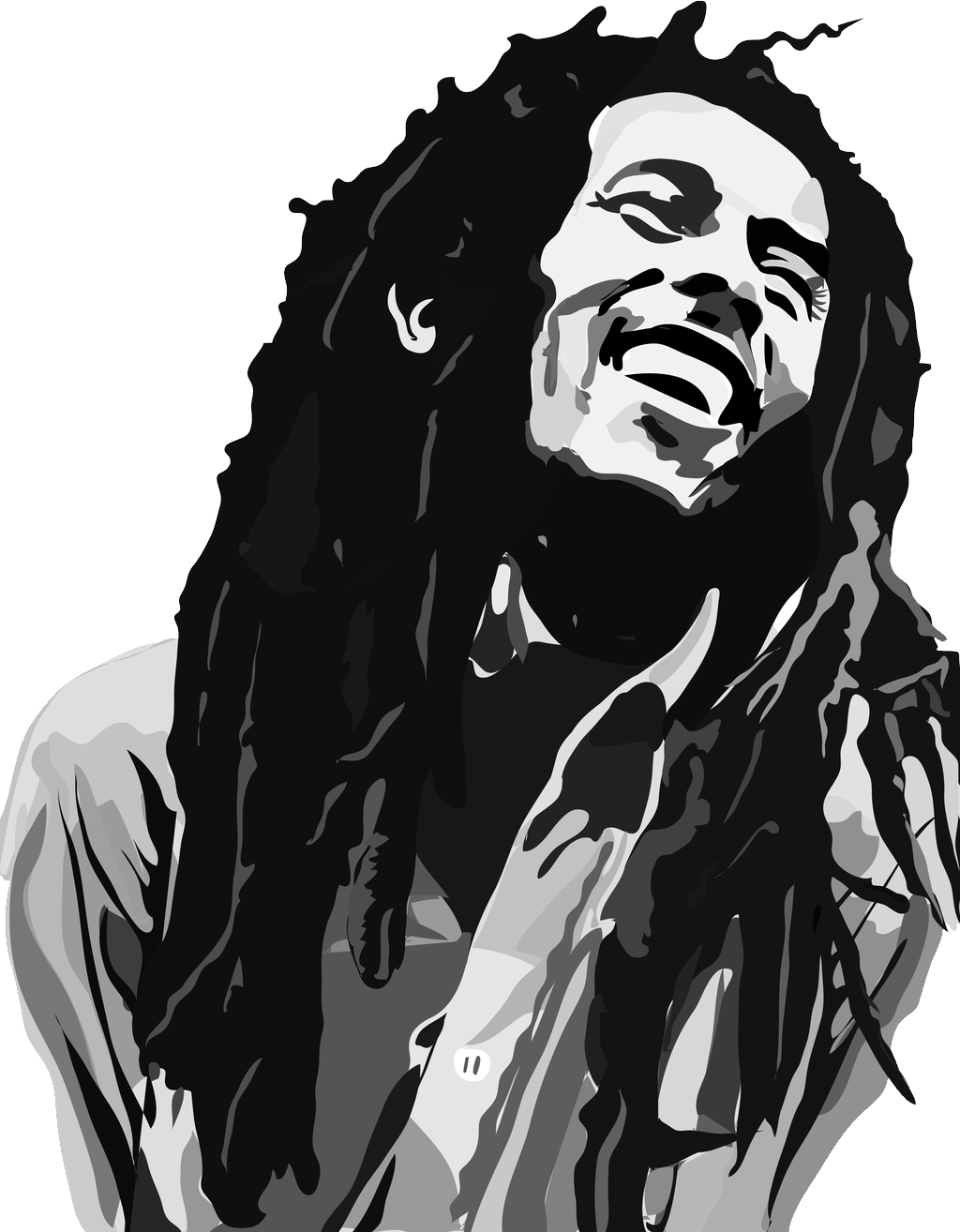 Bob Marley Iconic Portrait PNG image