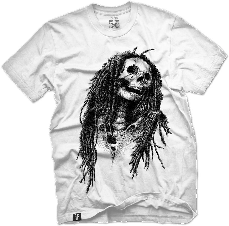 Bob Marley Skull Tshirt Design PNG image