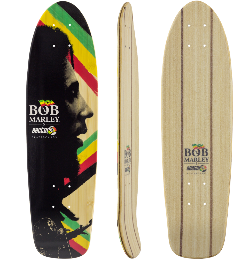 Bob Marley Themed Skateboards PNG image