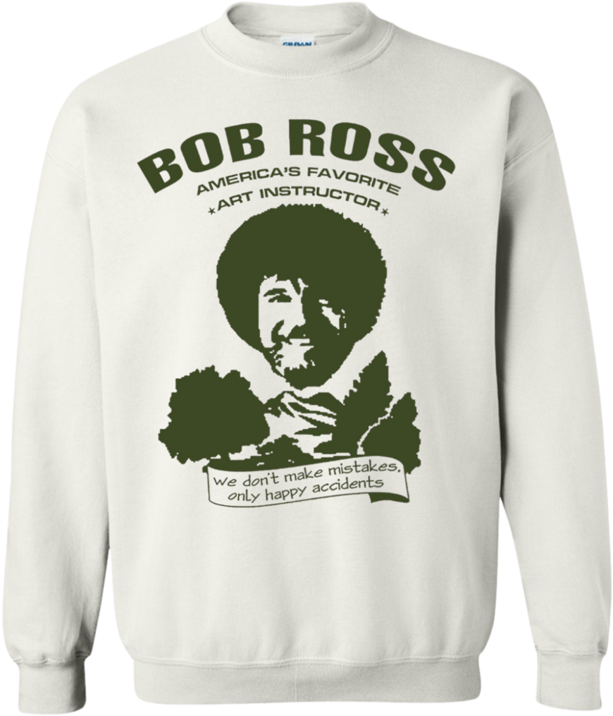 Bob Ross Art Instructor Sweatshirt PNG image