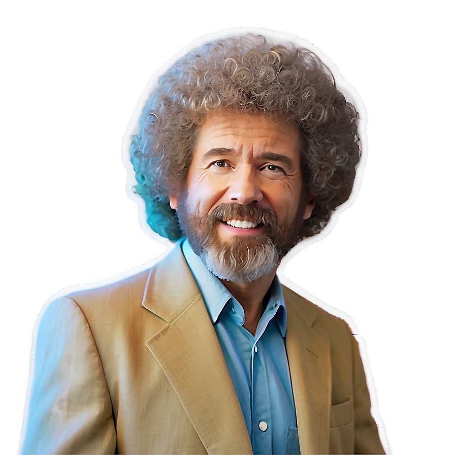 Bob Ross Wig Style Hair Png 06282024 PNG image