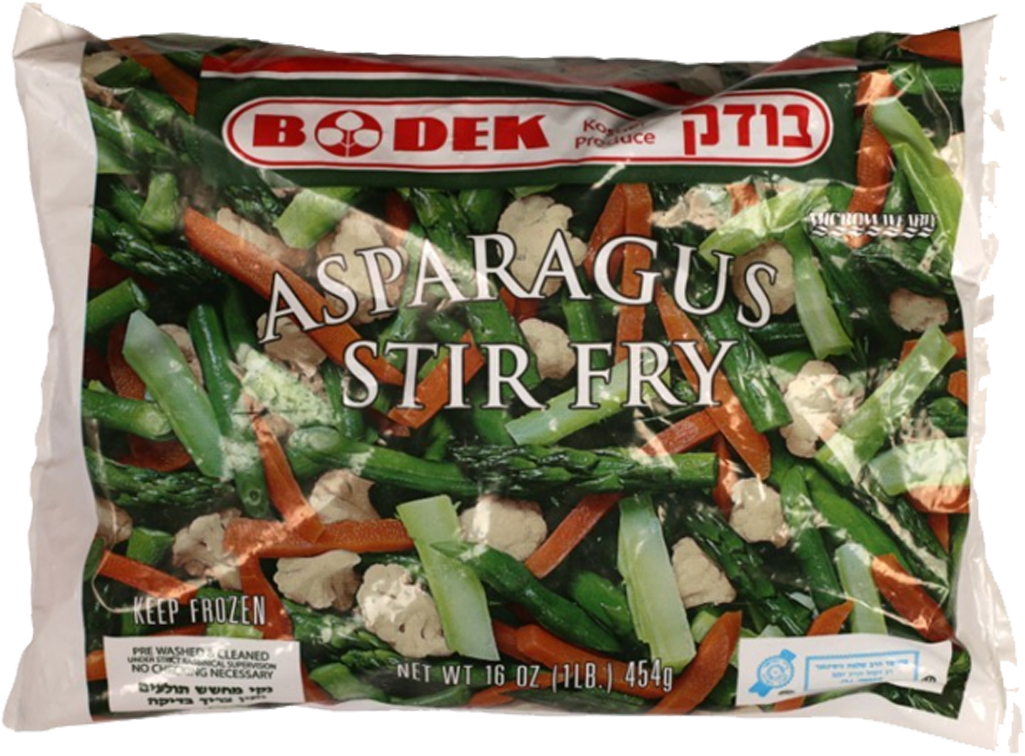 Bodek Asparagus Stir Fry Frozen Vegetables Package PNG image