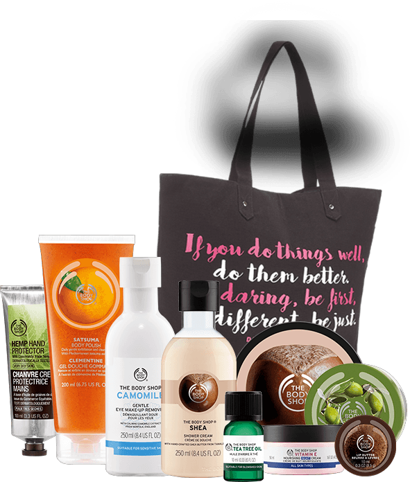 Body Shop Beauty Products Collection PNG image