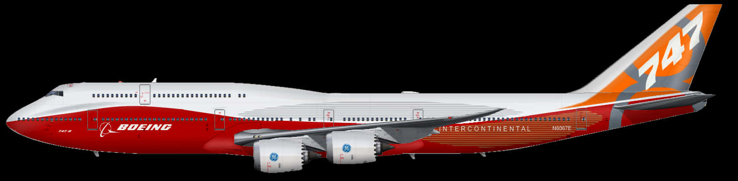 Boeing747 Intercontinental Side View PNG image