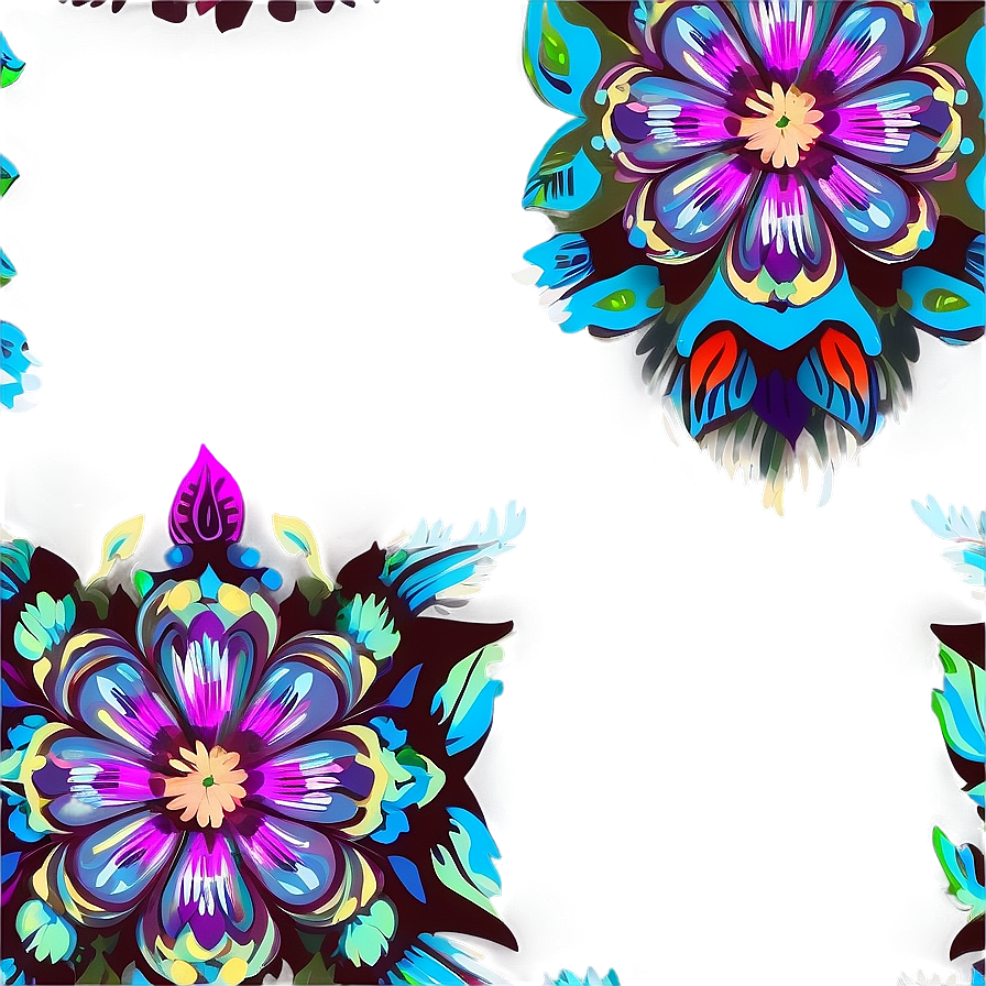 Bohemian Indie Flower Motif Png 06252024 PNG image