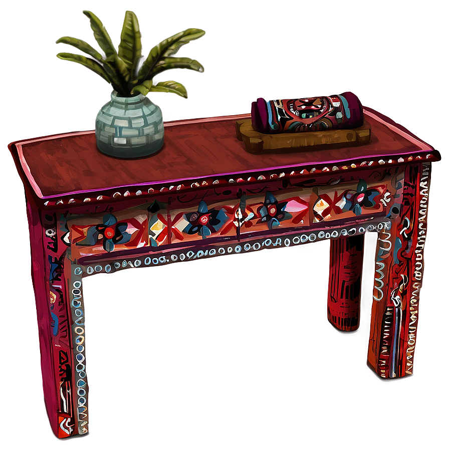 Bohemian Low Table Png 05042024 PNG image