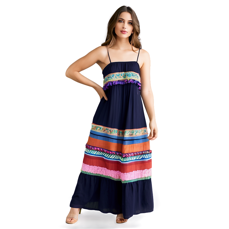 Bohemian Maxi Dress Png 05232024 PNG image