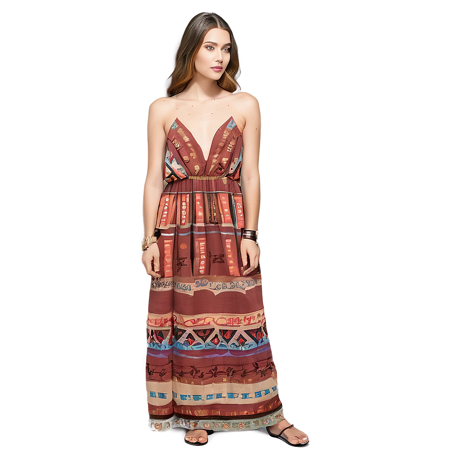 Bohemian Maxi Dress Png 31 PNG image