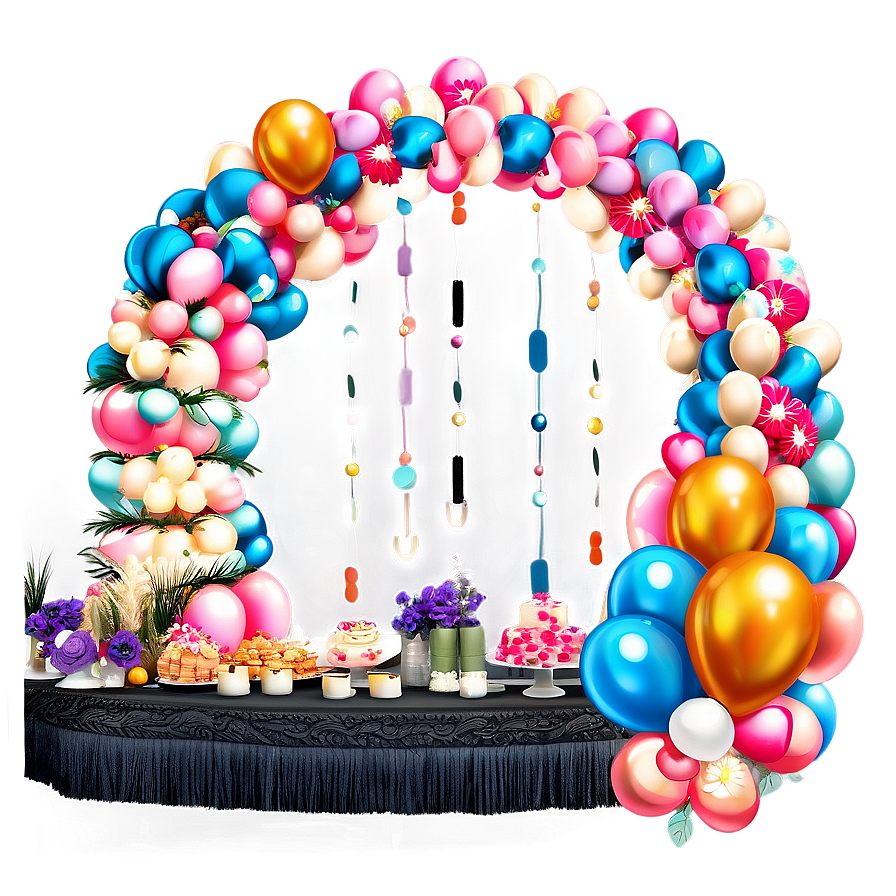 Boho Chic Balloon Garland Inspirations Png 27 PNG image