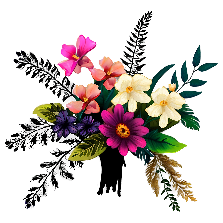 Boho Chic Flower Bouquet Png 06272024 PNG image