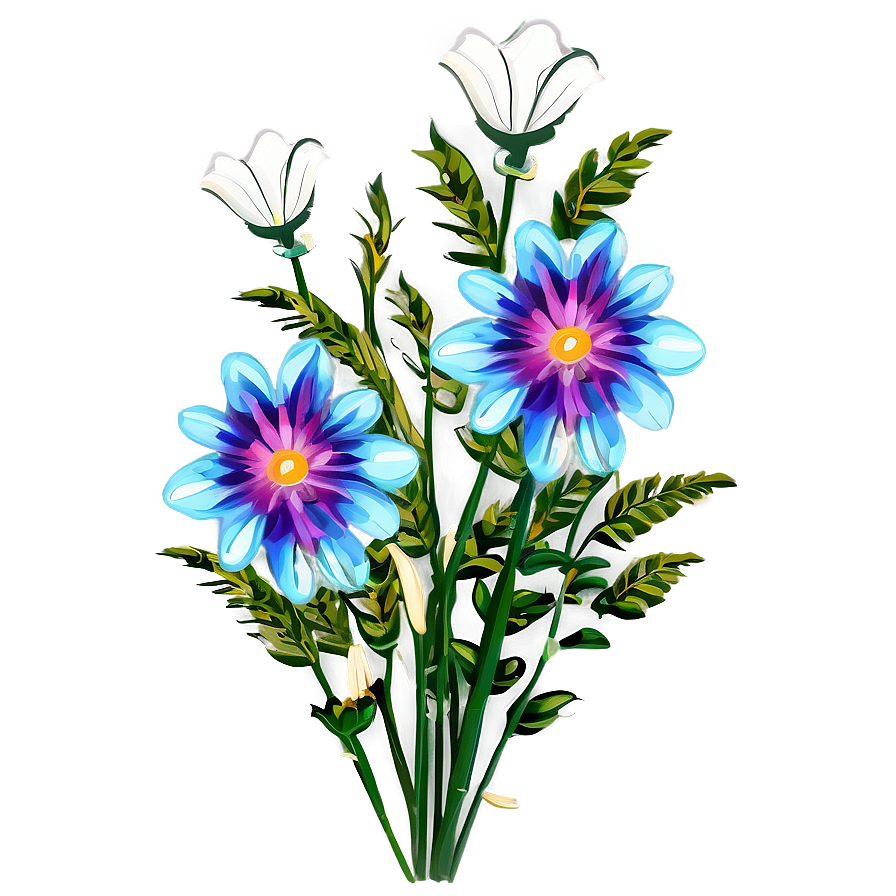 Boho Flowers Garden Png Veg62 PNG image