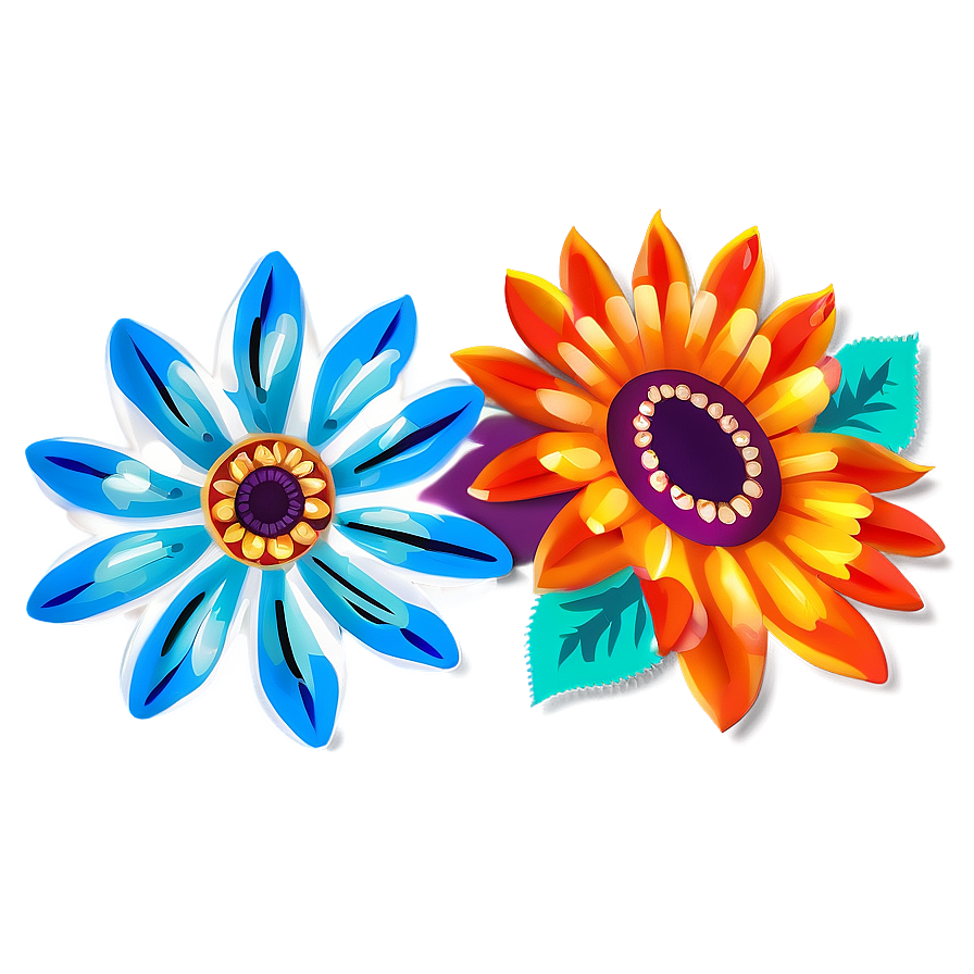 Boho Flowers Pattern Png 40 PNG image