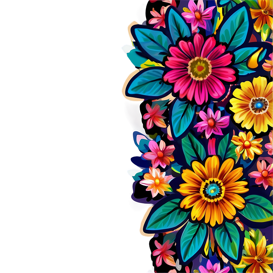 Boho Flowers Pattern Png Jbk3 PNG image