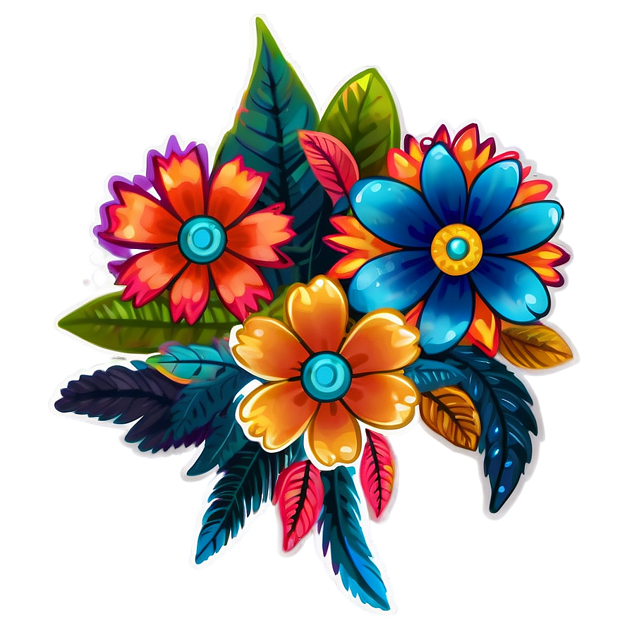 Boho Flowers Sticker Png 57 PNG image