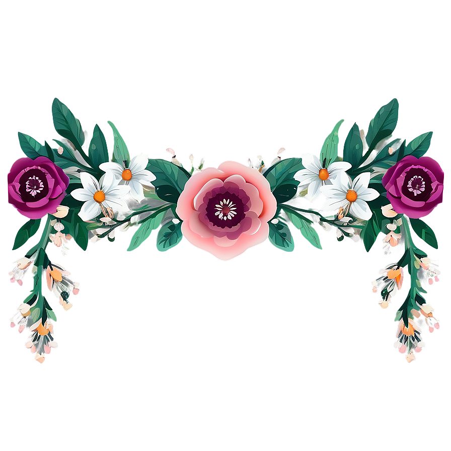 Boho Flowers Wreath Png 77 PNG image