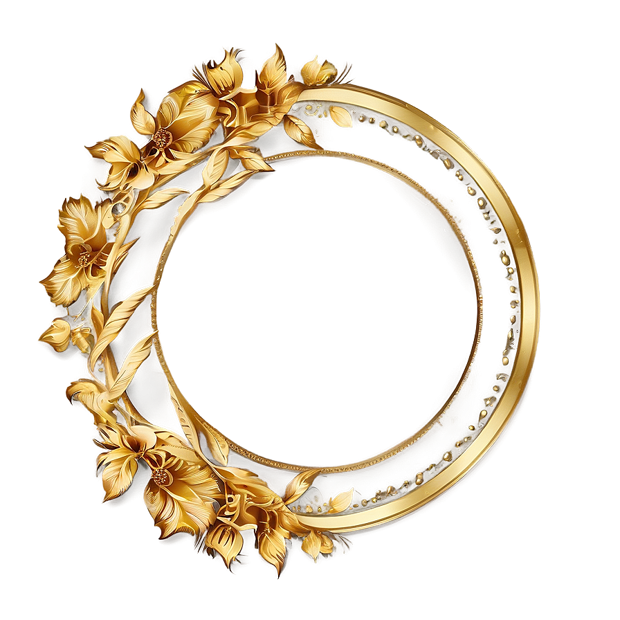 Boho Gold Circle Frame Png 15 PNG image