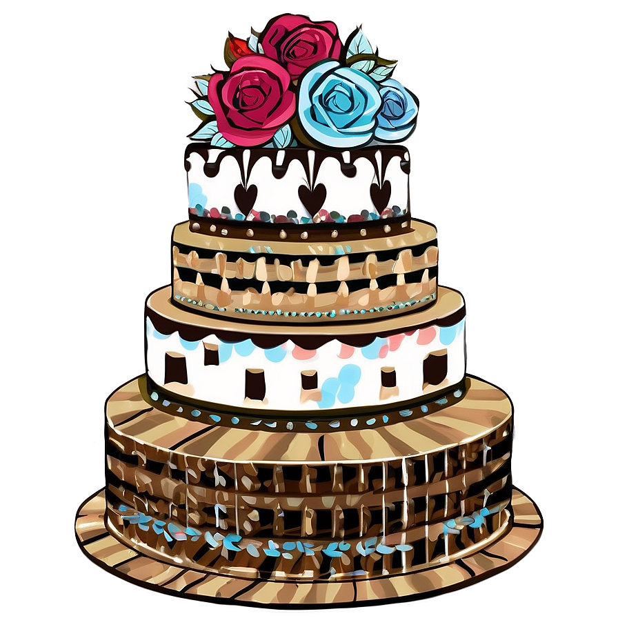 Boho Wedding Cake Png Wwe PNG image