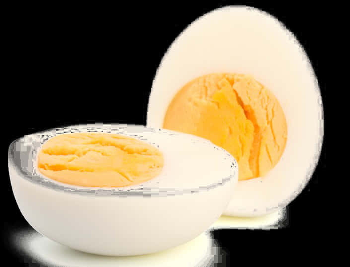 Boiled Egg Halves Digital Rendering PNG image