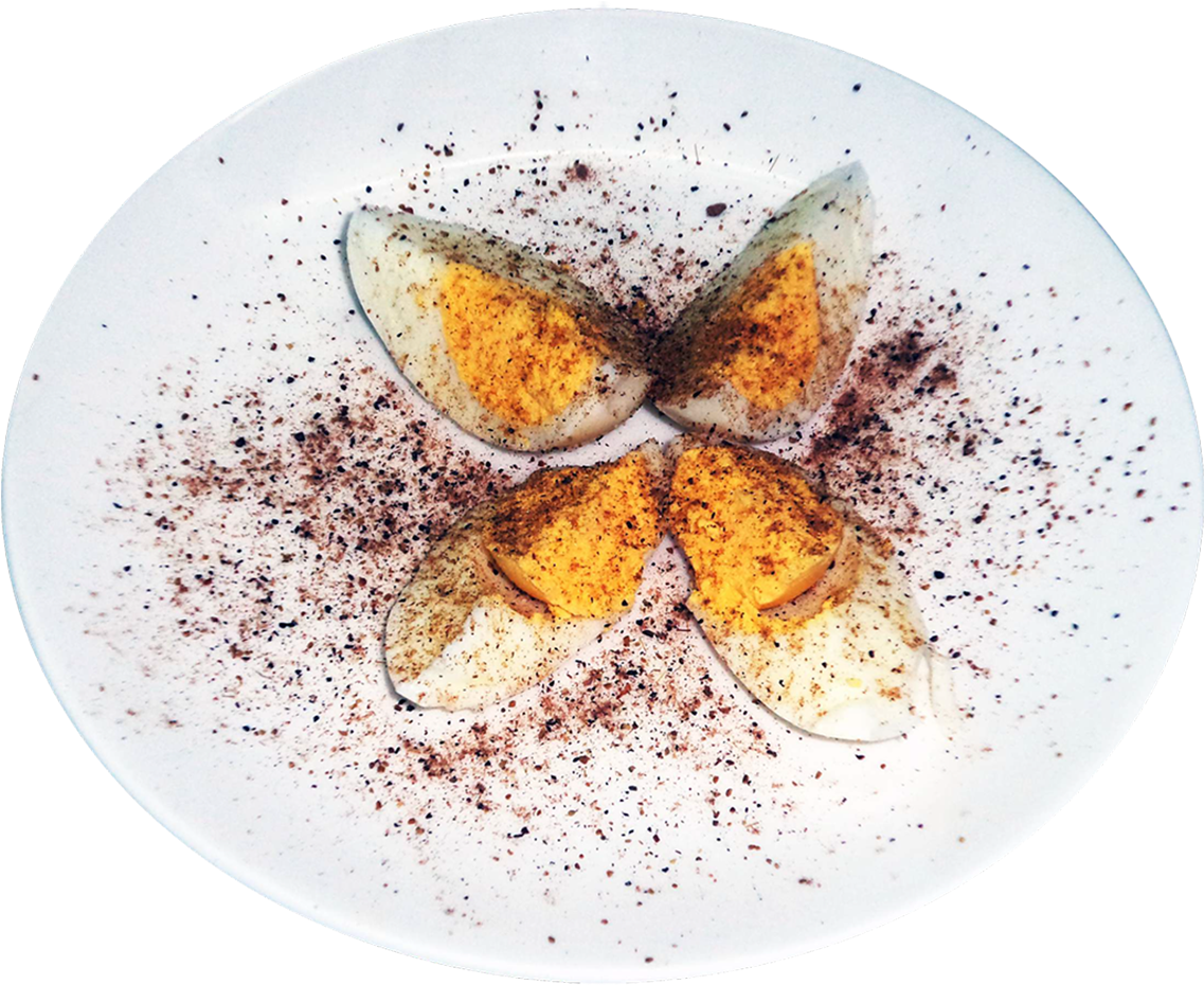 Boiled Eggswith Spiceson Plate PNG image