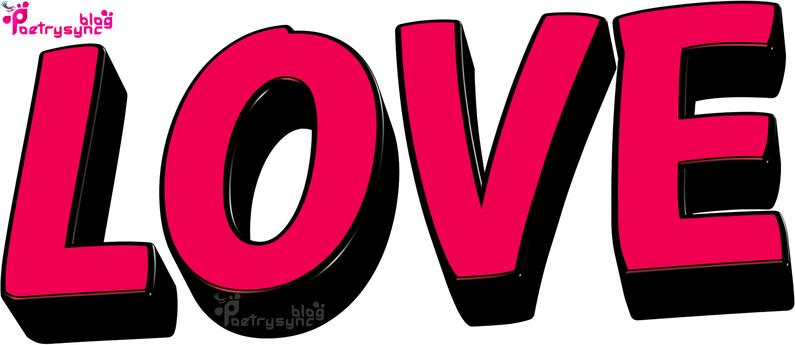 Bold Red Love Text PNG image