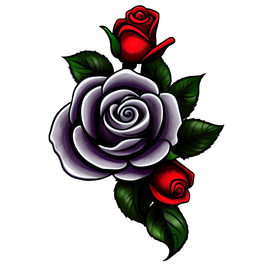 Bold Rose Tattoo Design Png Pnp10 PNG image