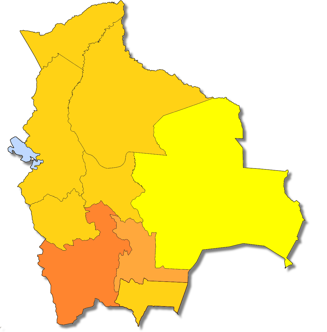 Bolivia Administrative Divisions Map PNG image