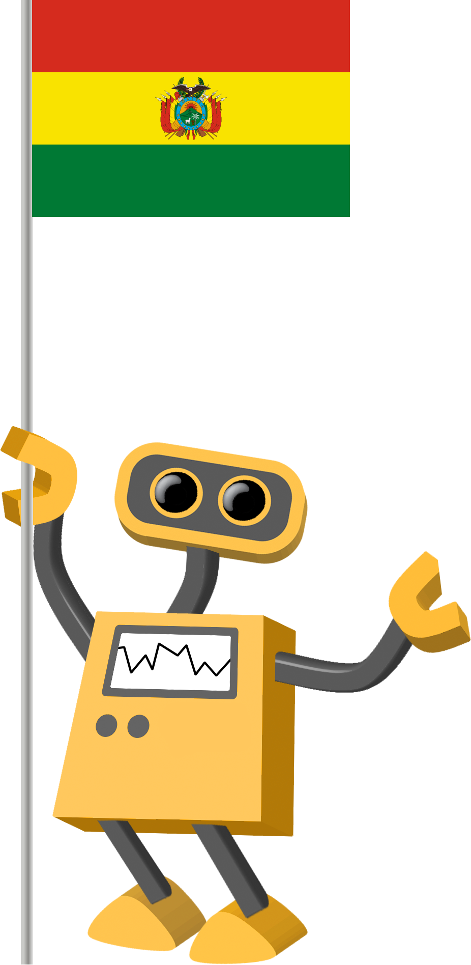 Bolivian Flagand Cartoon Robot PNG image