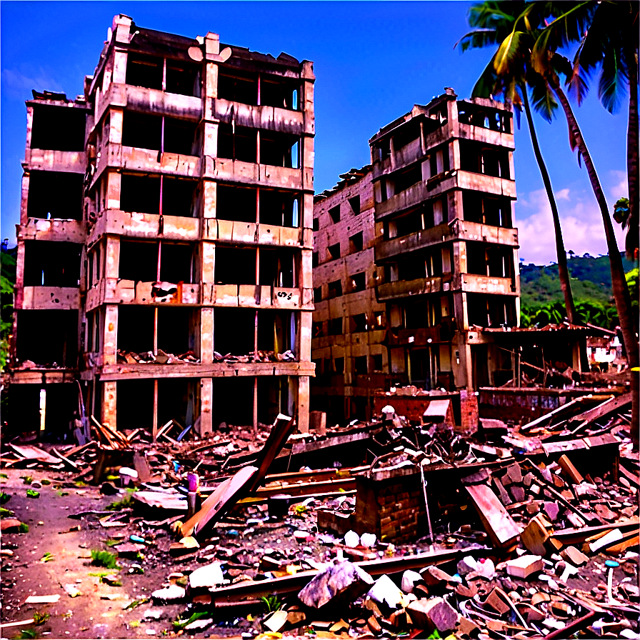 Bombed City Ruins Png 06262024 PNG image