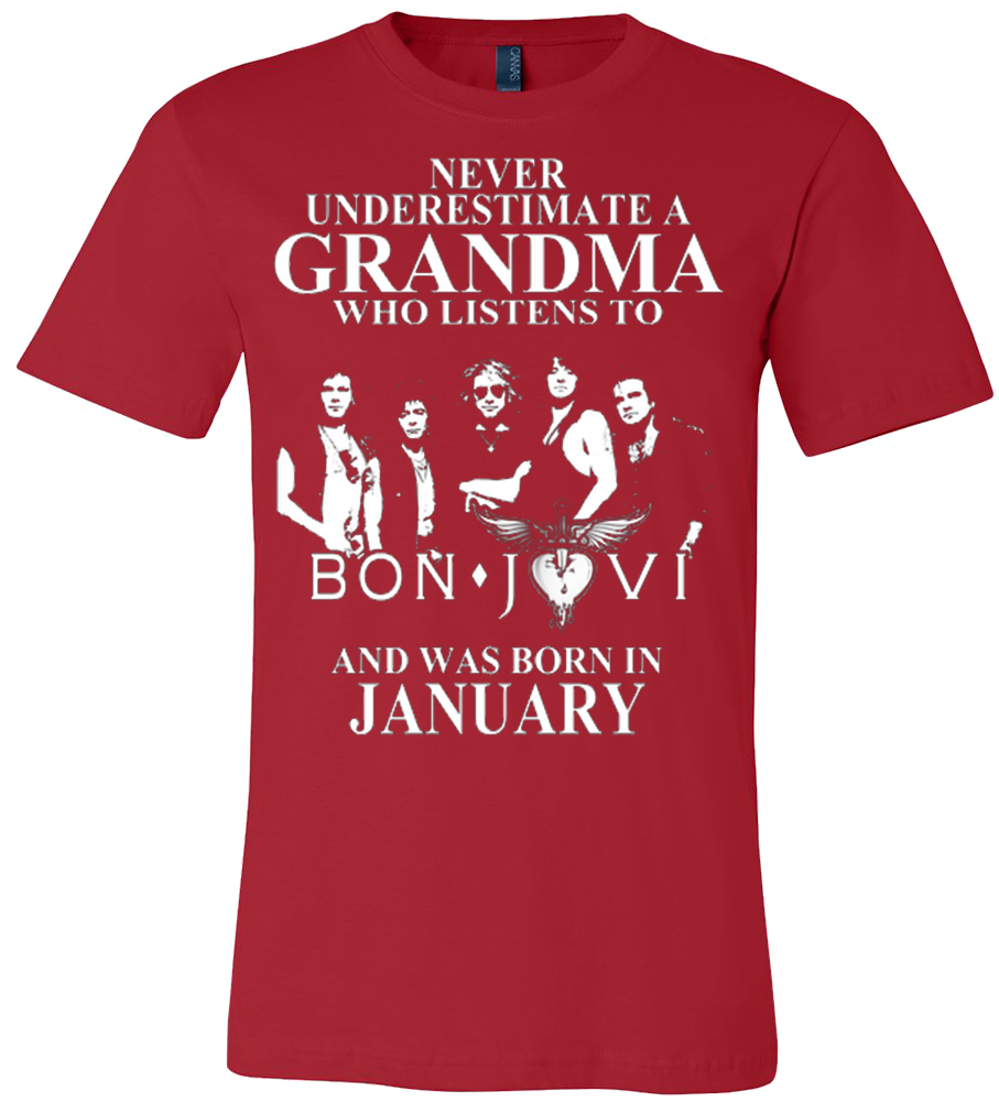 Bon Jovi January Grandma T Shirt PNG image