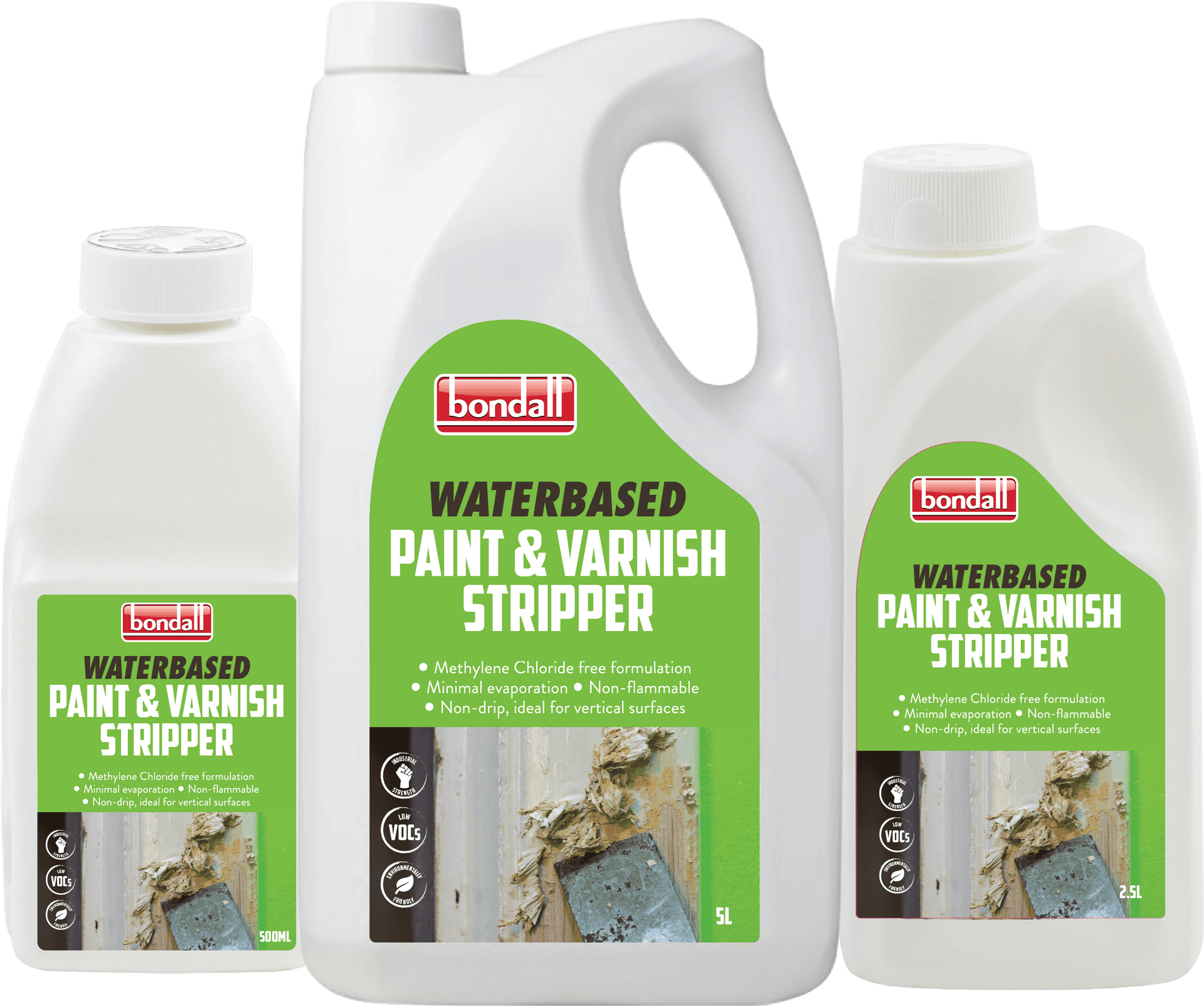 Bondall Waterbased Paint Stripper Bottles PNG image