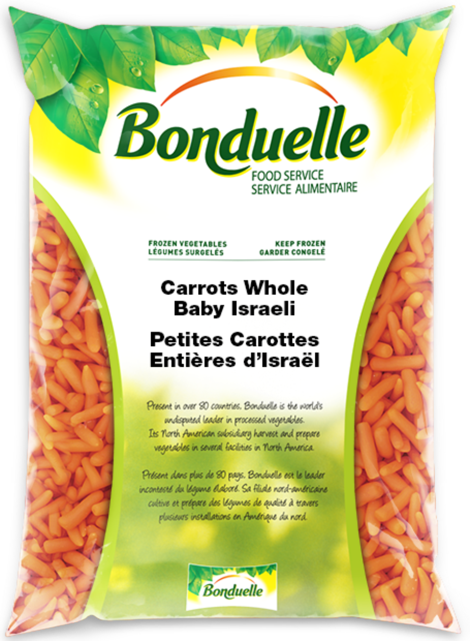 Bonduelle Frozen Baby Israeli Carrots Package PNG image