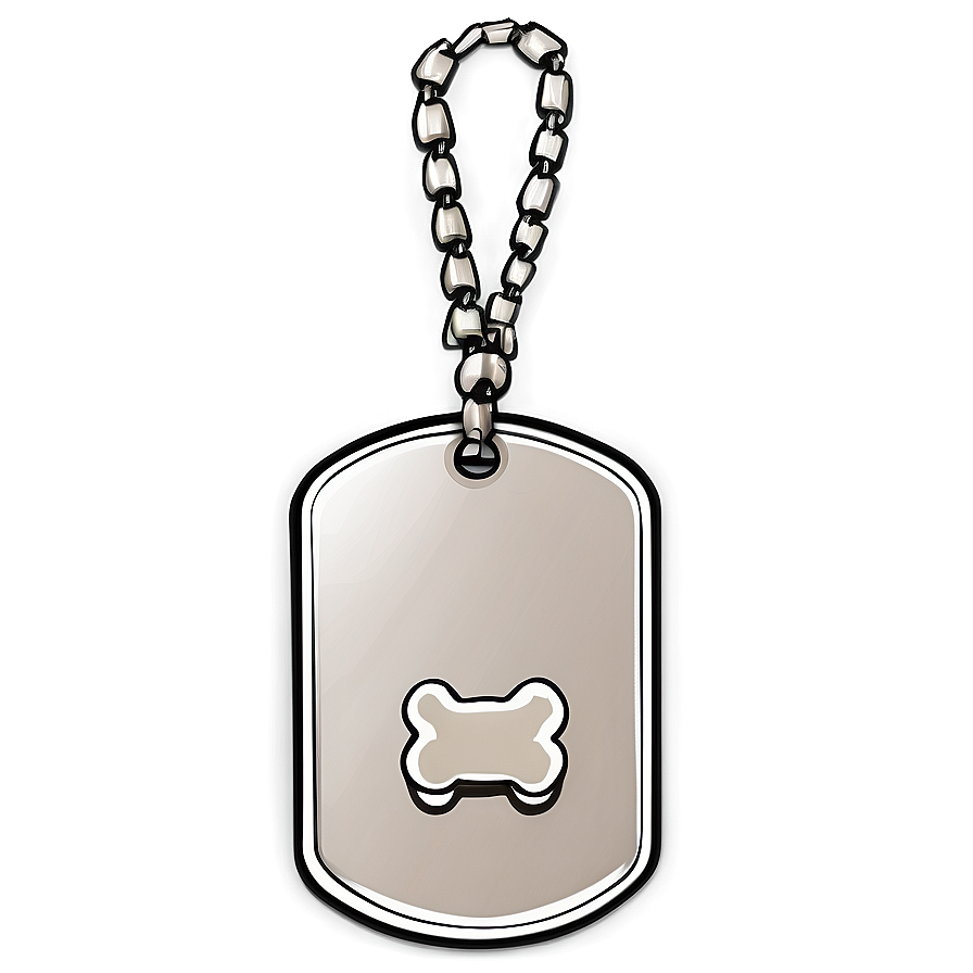 Bone-shaped Dog Tag Graphic Png 06122024 PNG image