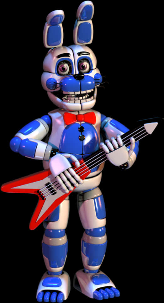 Bonnie_with_ Guitar_ F N A F_ Render PNG image