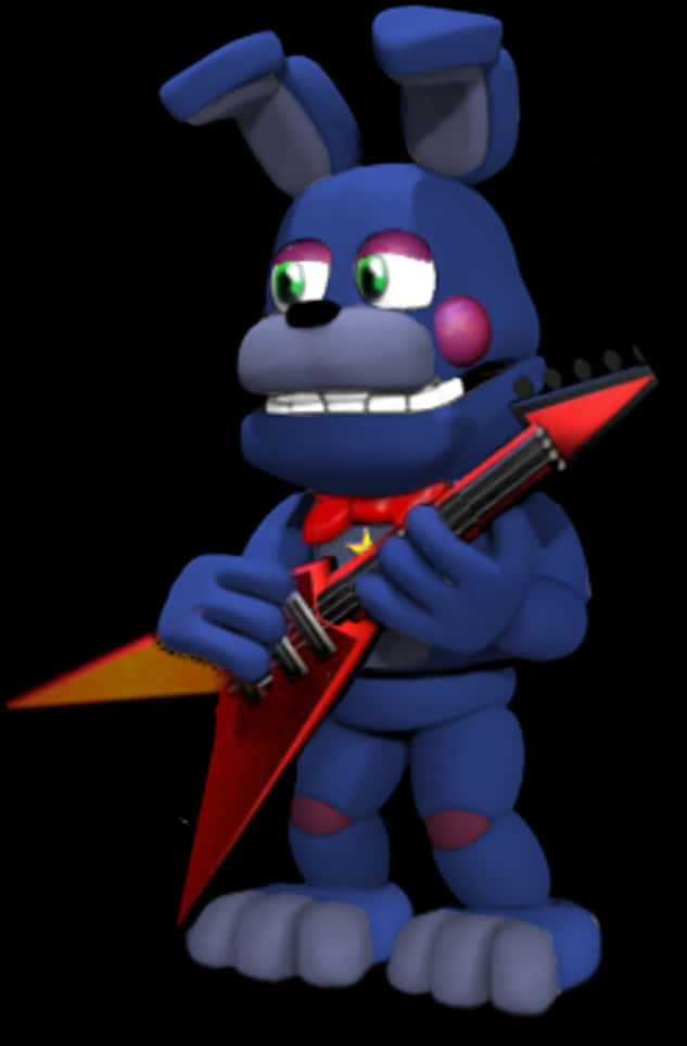 Bonnie_with_ Guitar_ F N A F_ Render PNG image