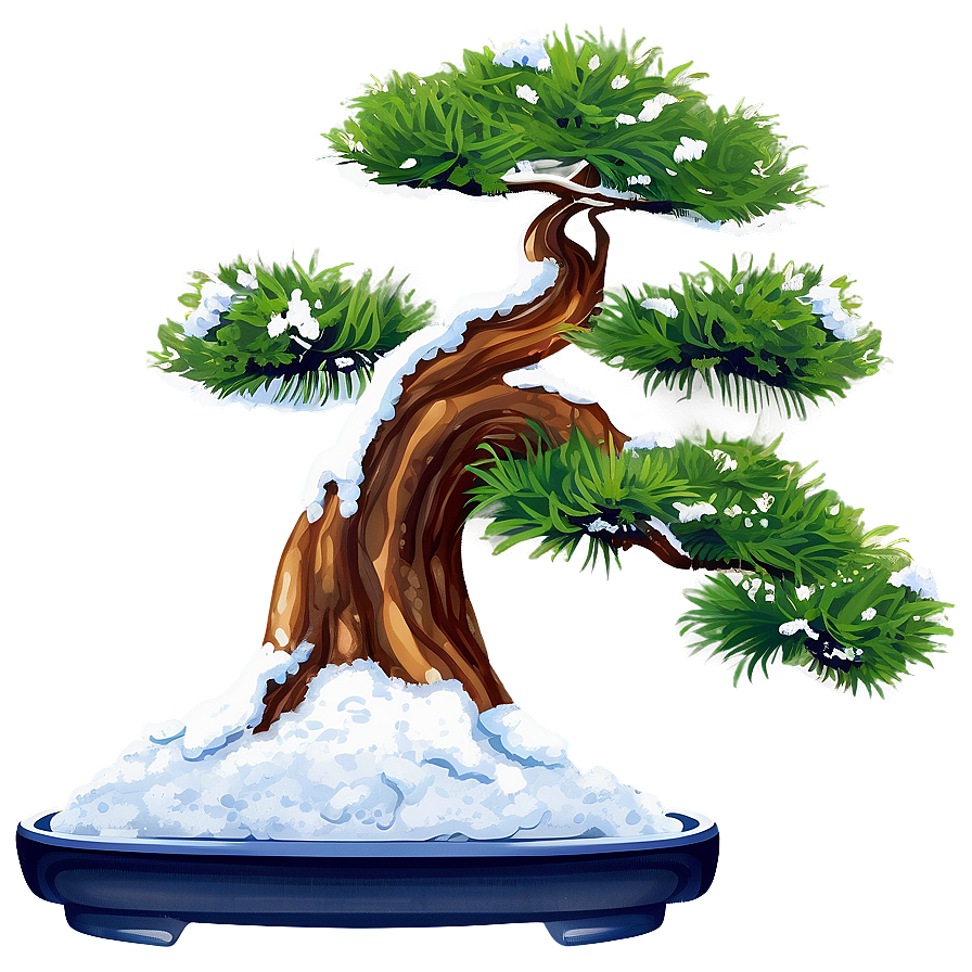 Bonsai Tree In Snow Png 06202024 PNG image